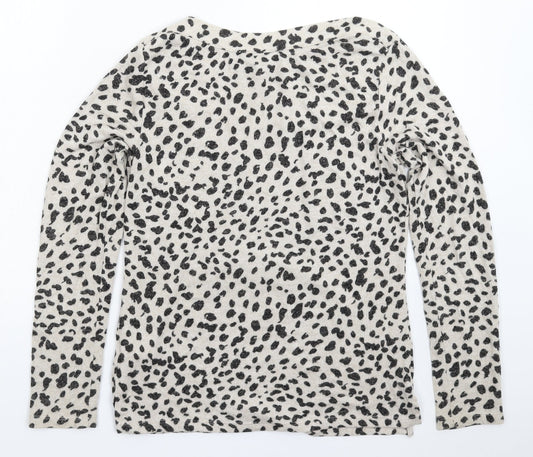 Dorothy Perkins Womens Grey Animal Print Knit Pullover Jumper Size 8