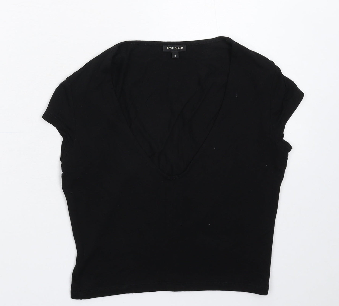 River Island Womens Black   Basic T-Shirt Size 8