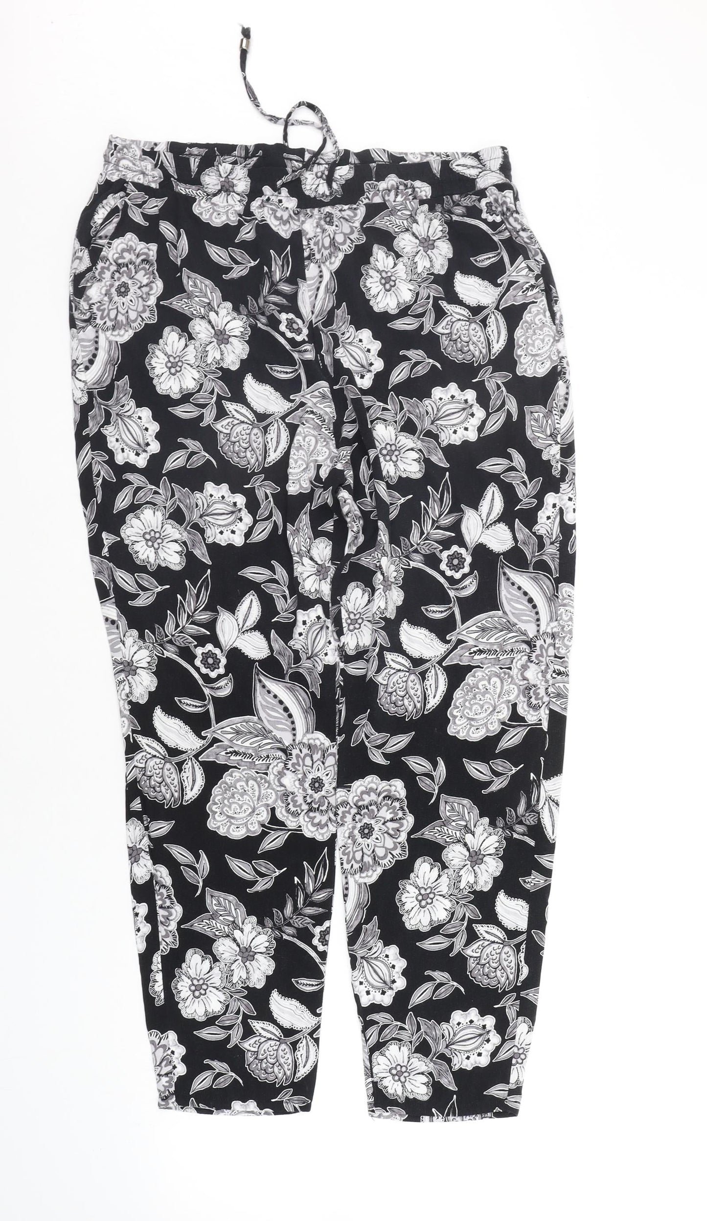 Papaya Womens Black Geometric  Jegging Trousers Size M L24 in