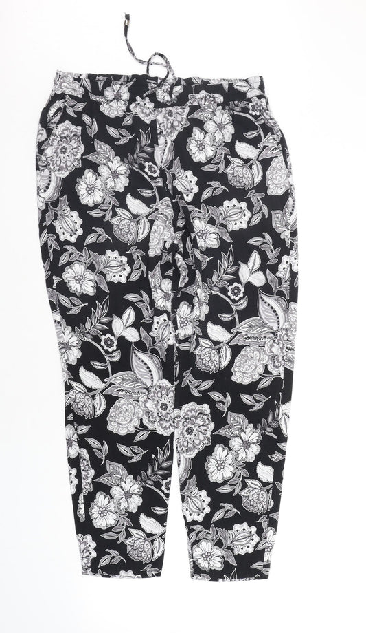 Papaya Womens Black Geometric  Jegging Trousers Size M L24 in