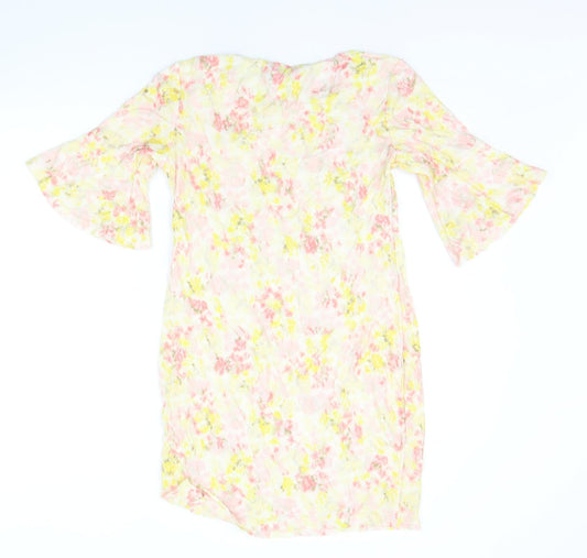 Collection London Girls Yellow Floral  Jumper Dress  Size 8 Years