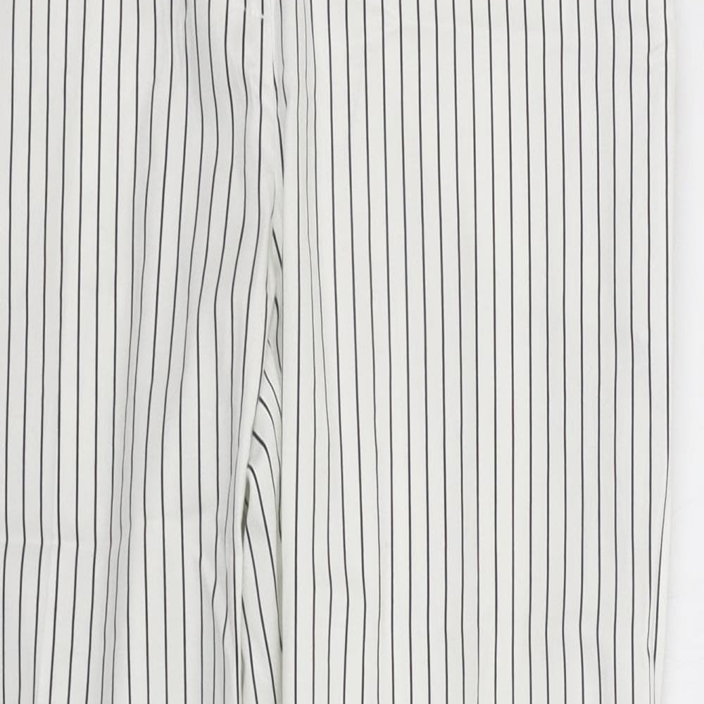camaieu Womens White Striped  Trousers  Size 12 L24 in