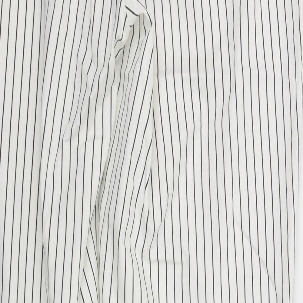 camaieu Womens White Striped  Trousers  Size 12 L24 in