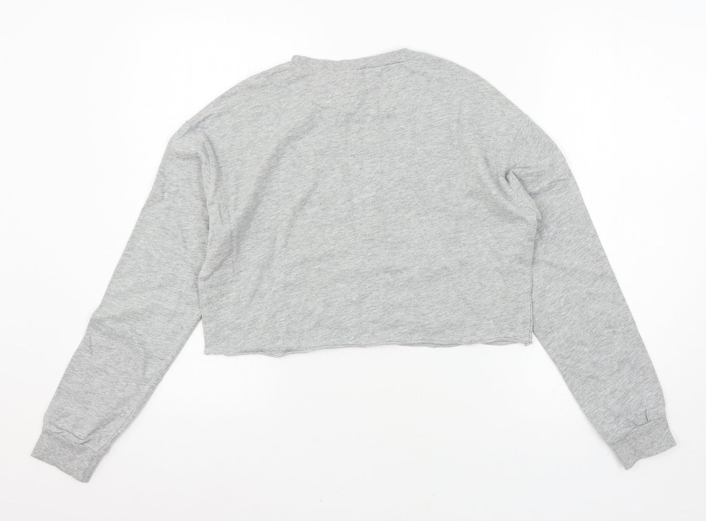 Divided by H&M Womens Grey  Jersey Pullover Sweatshirt Size S  - Happy holidays