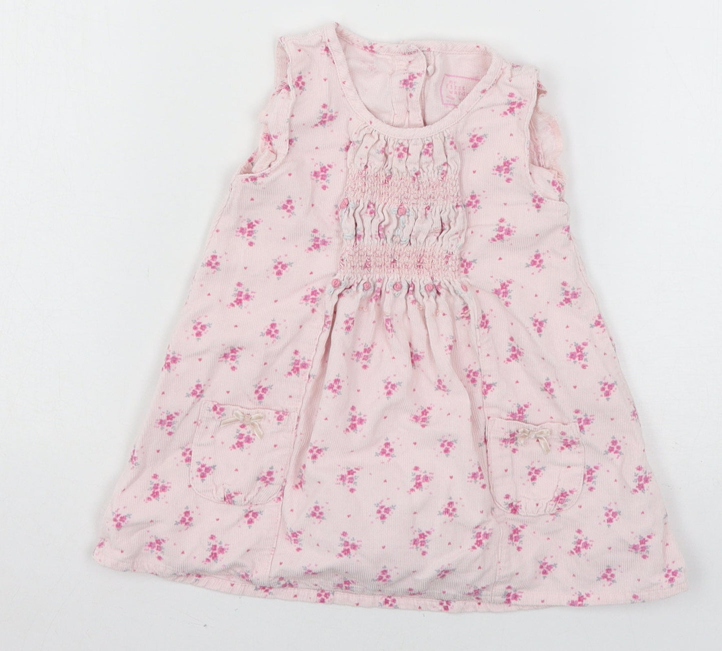NEXT Girls Pink Floral Corduroy A-Line  Size 9-12 Months