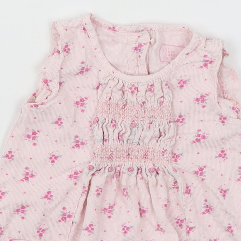 NEXT Girls Pink Floral Corduroy A-Line  Size 9-12 Months