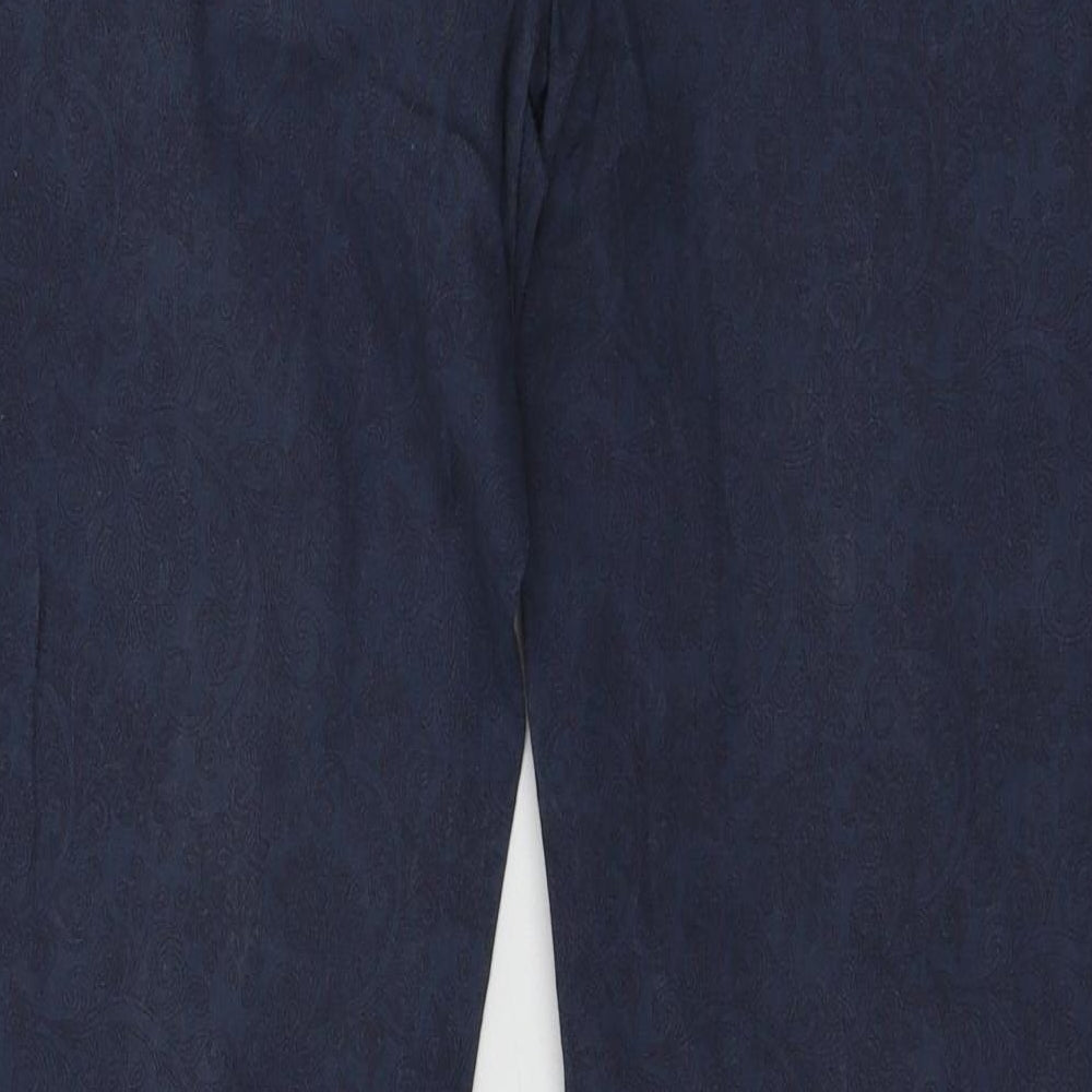 Preworn Womens Blue Geometric  Chino Trousers Size 32 in L29 in