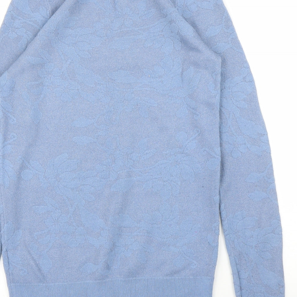 NEXT Womens Blue Floral  Pullover Jumper Size 8