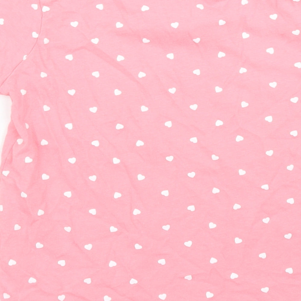 Primark Girls Pink Polka Dot  Basic T-Shirt Size 3 Years