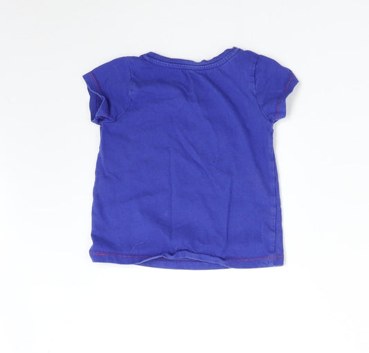Nutmeg Boys Blue Floral  Basic T-Shirt Size 2-3 Years  - Heart