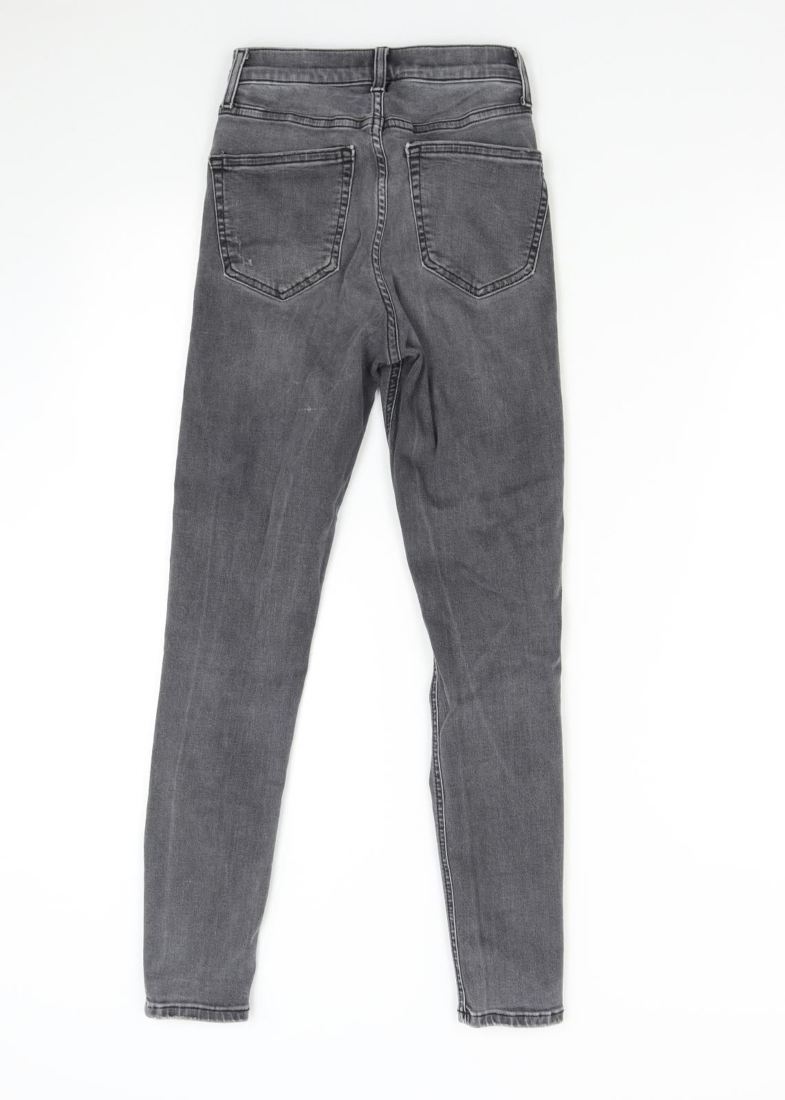 Topshop Womens Grey  Denim Skinny Jeans Size 25 L30 in