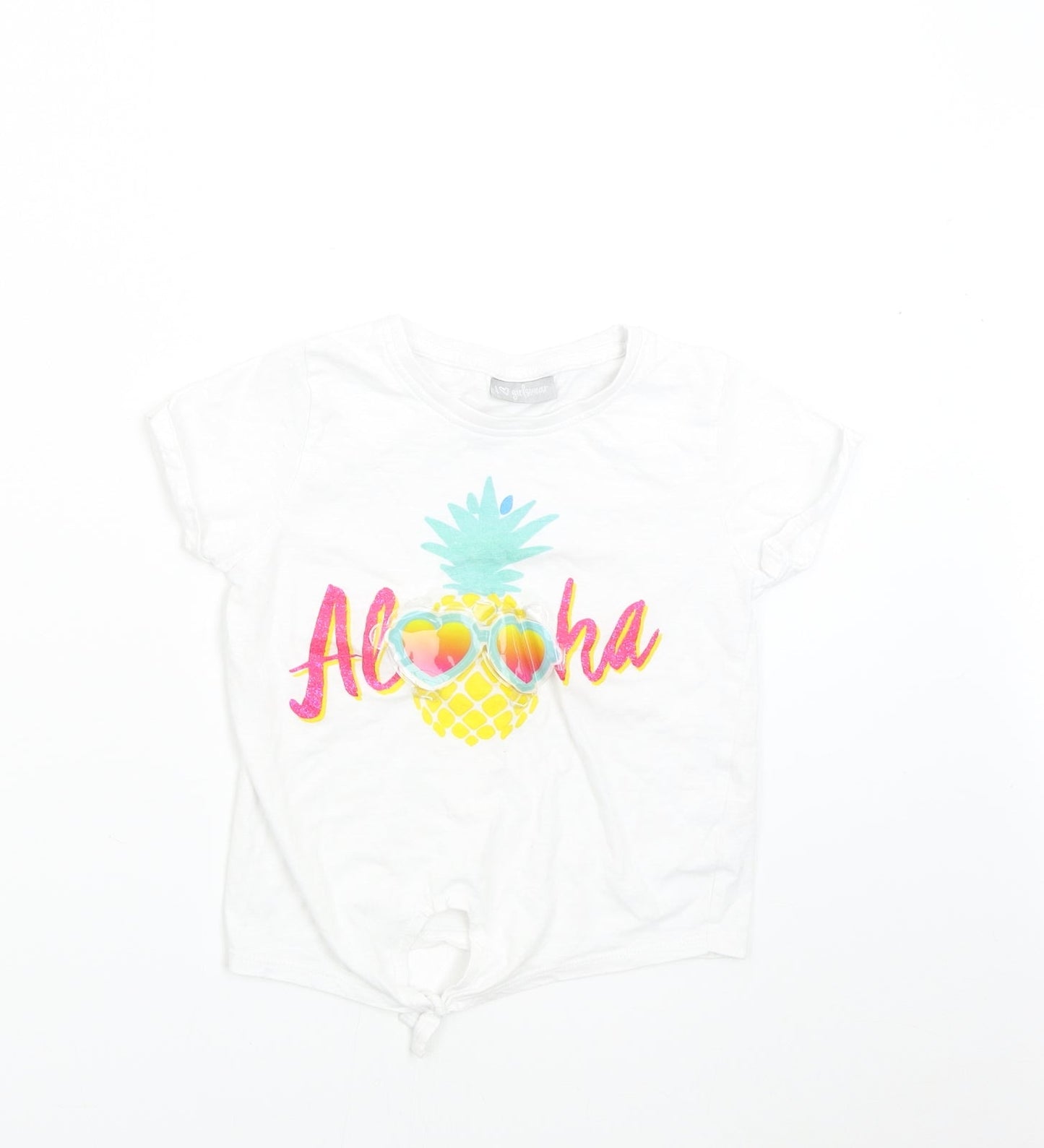 Matalan Girls White   Basic T-Shirt Size 6 Years