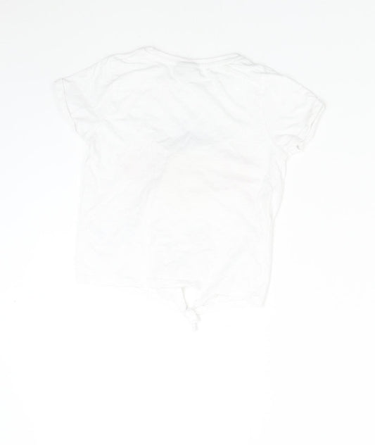 Matalan Girls White   Basic T-Shirt Size 6 Years