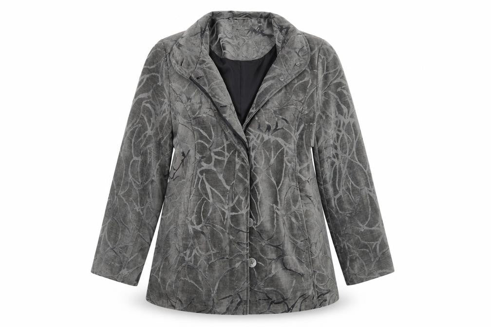 TIGI Womens Grey Floral  Jacket Coat Size 10