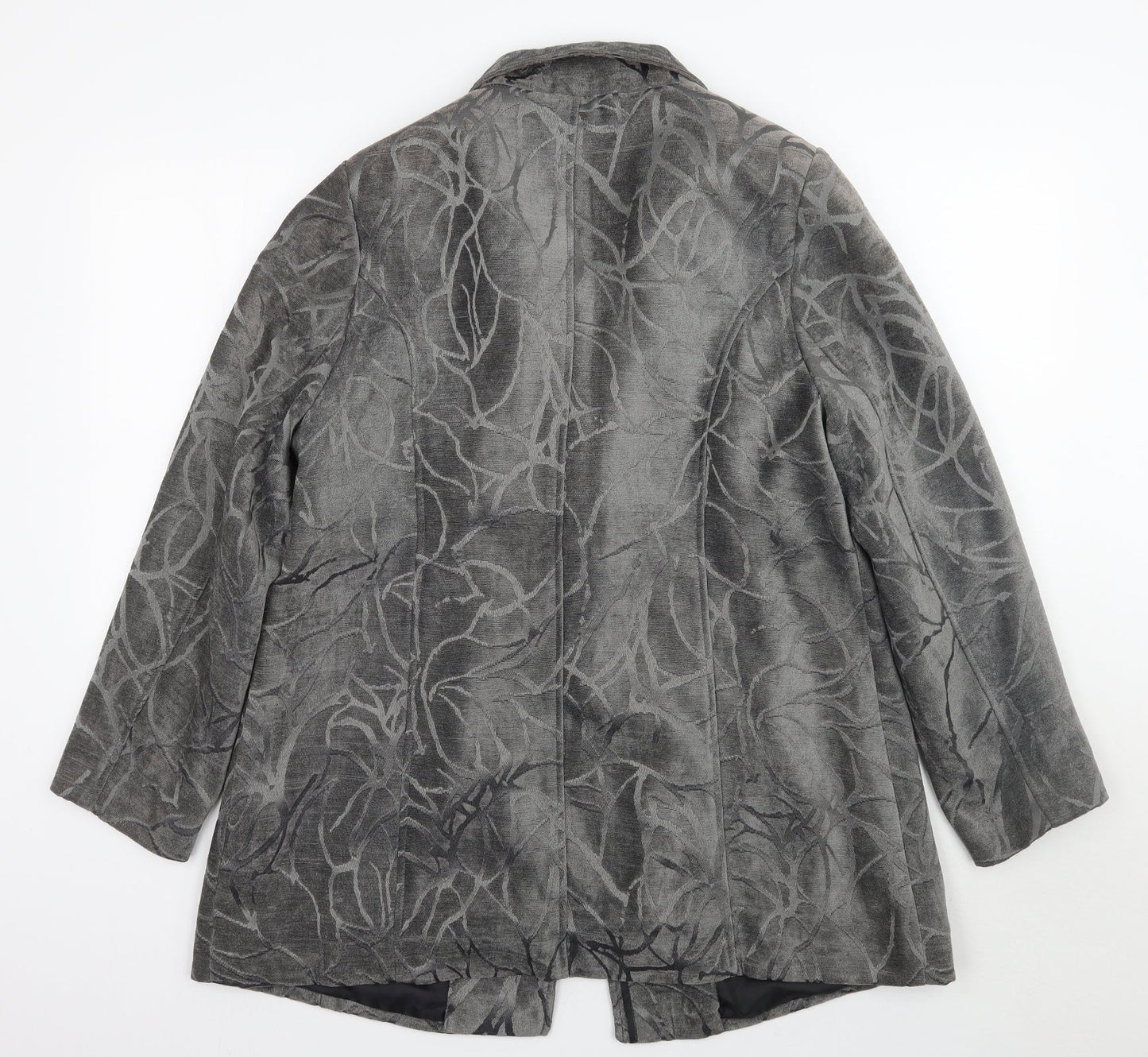 Tigi Womens Grey Floral  Jacket Coat Size 10
