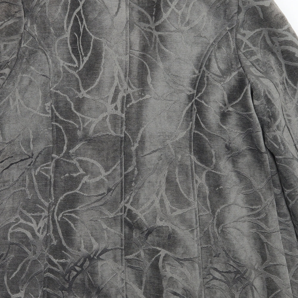 Tigi Womens Grey Floral  Jacket Coat Size 10