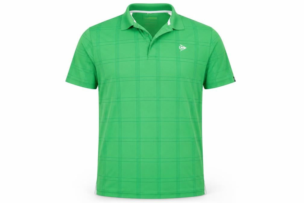 Dunlop Mens Green Check   Polo Size S