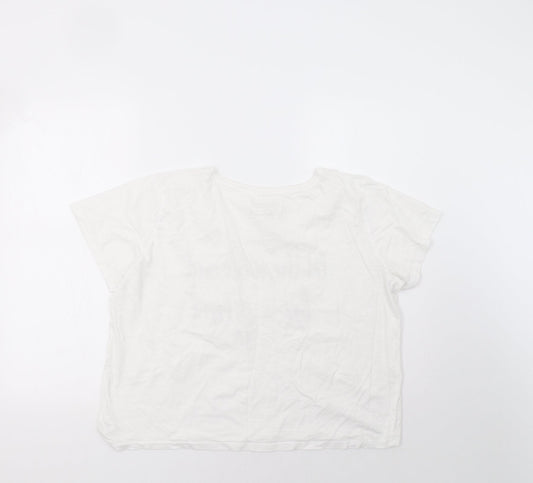 Avenue Womens White   Cropped T-Shirt Size 16