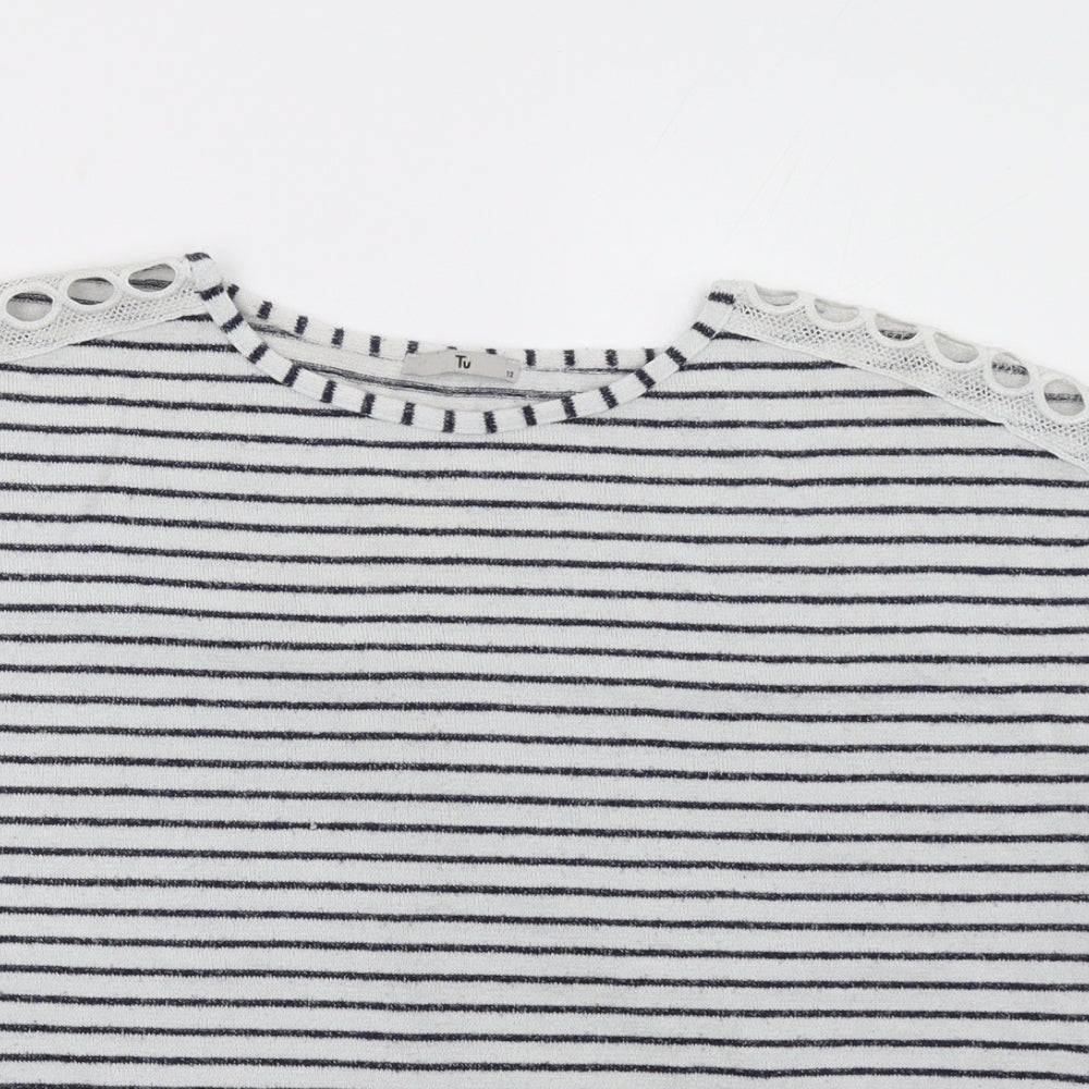 Sainsburys Womens Blue Striped  Pullover Sweatshirt Size 12