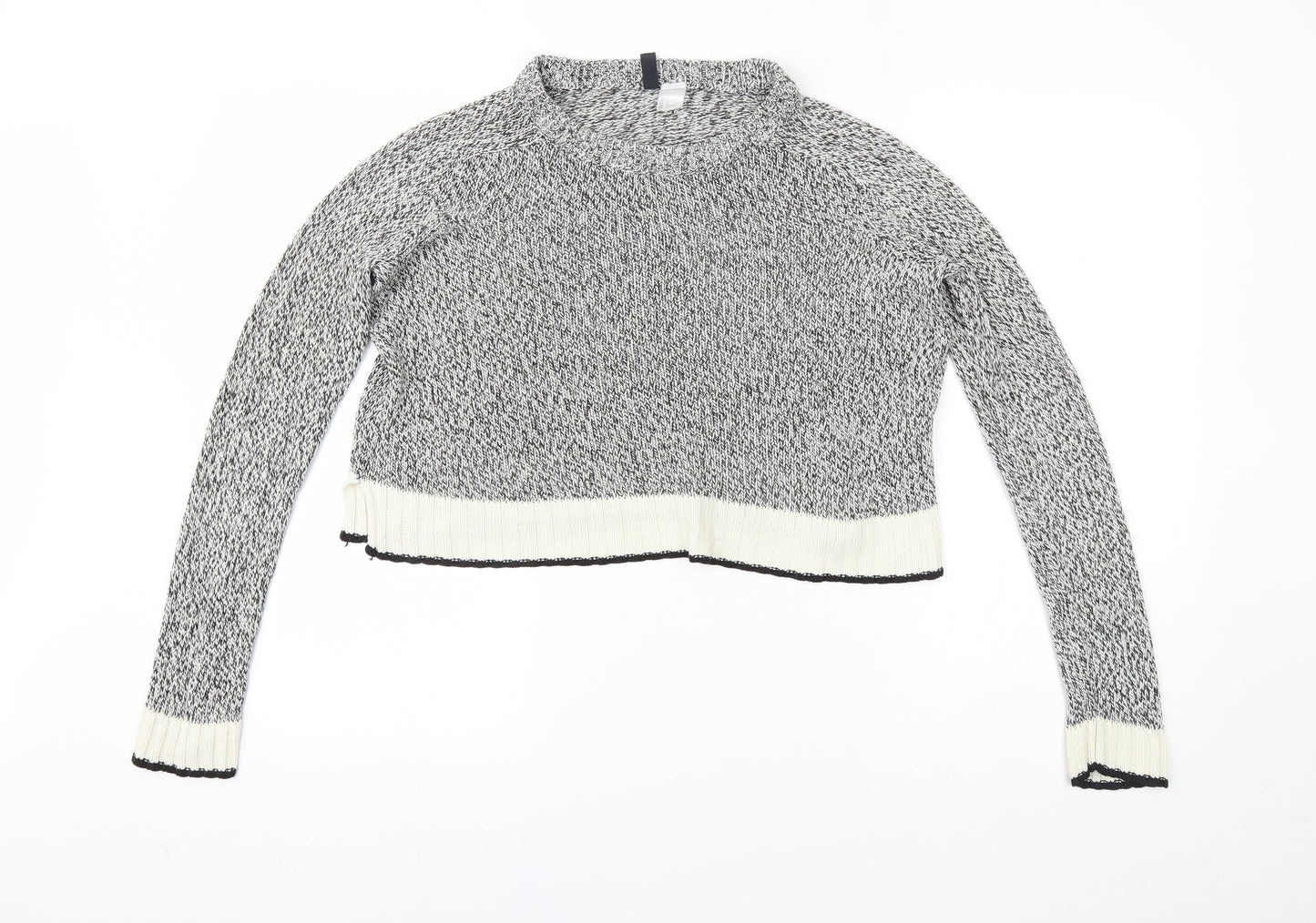 H&M Womens Grey   Cropped Blouse Size S