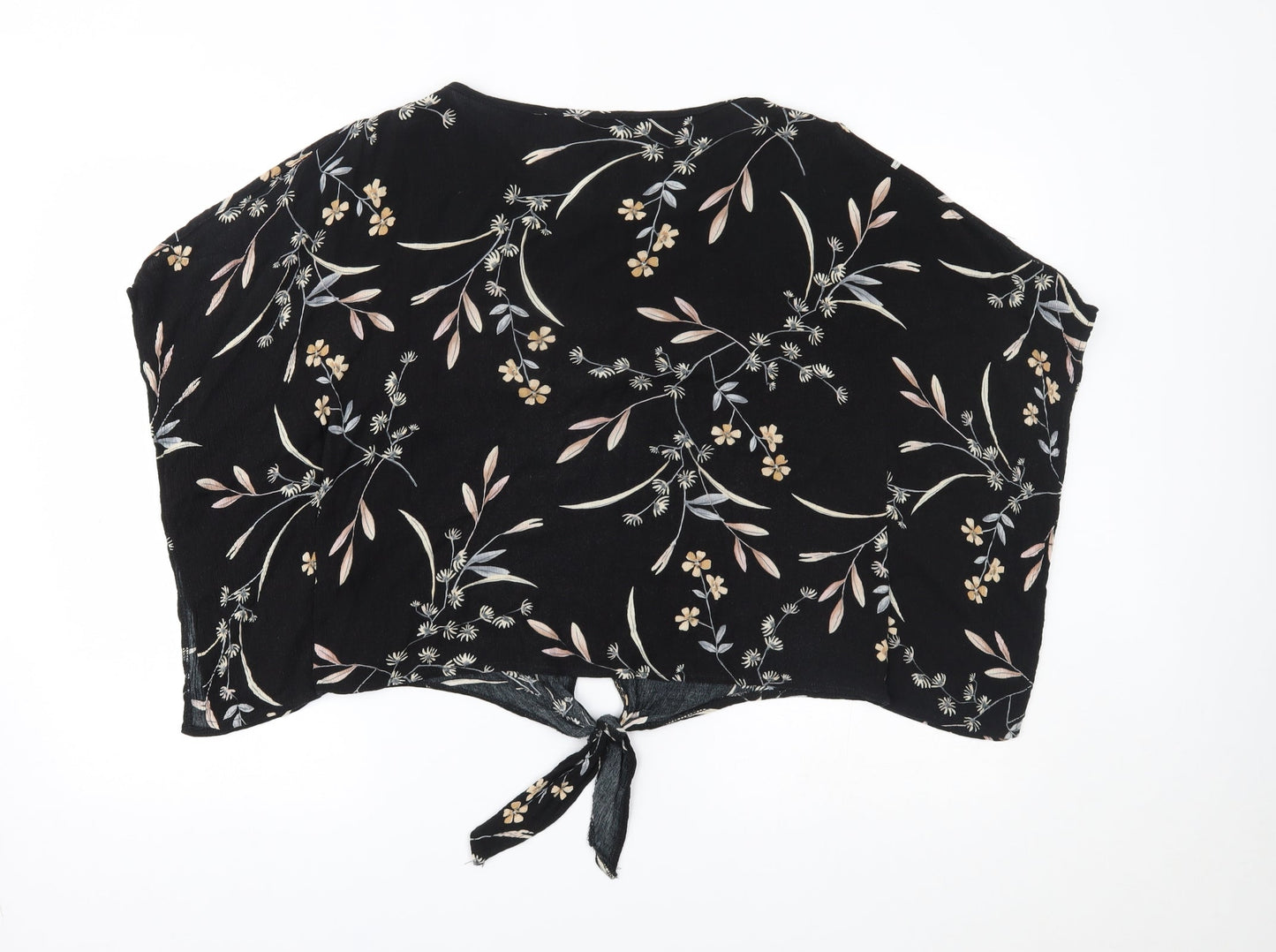 Apricot Womens Black Floral  Basic Blouse Size 12