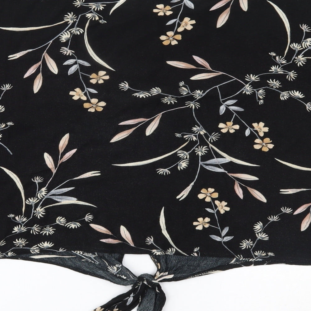 Apricot Womens Black Floral  Basic Blouse Size 12