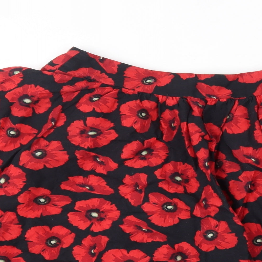Red Herring Womens Red Floral  A-Line Skirt Size 8