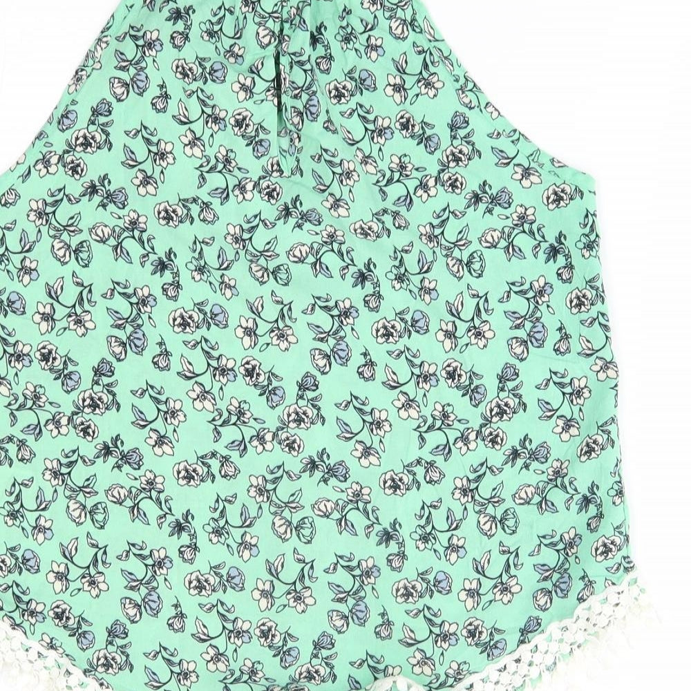 H&M Womens Green Floral  Camisole Blouse Size 6