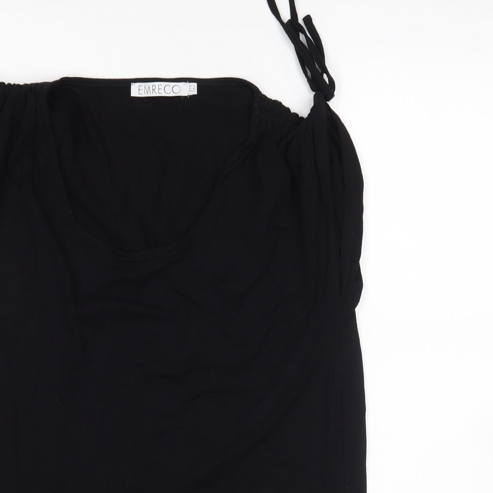 Emreco Womens Black   Basic T-Shirt Size 14