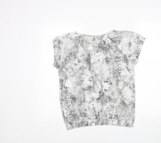 Betty Barclay Womens Grey Animal Print  Basic T-Shirt Size 12