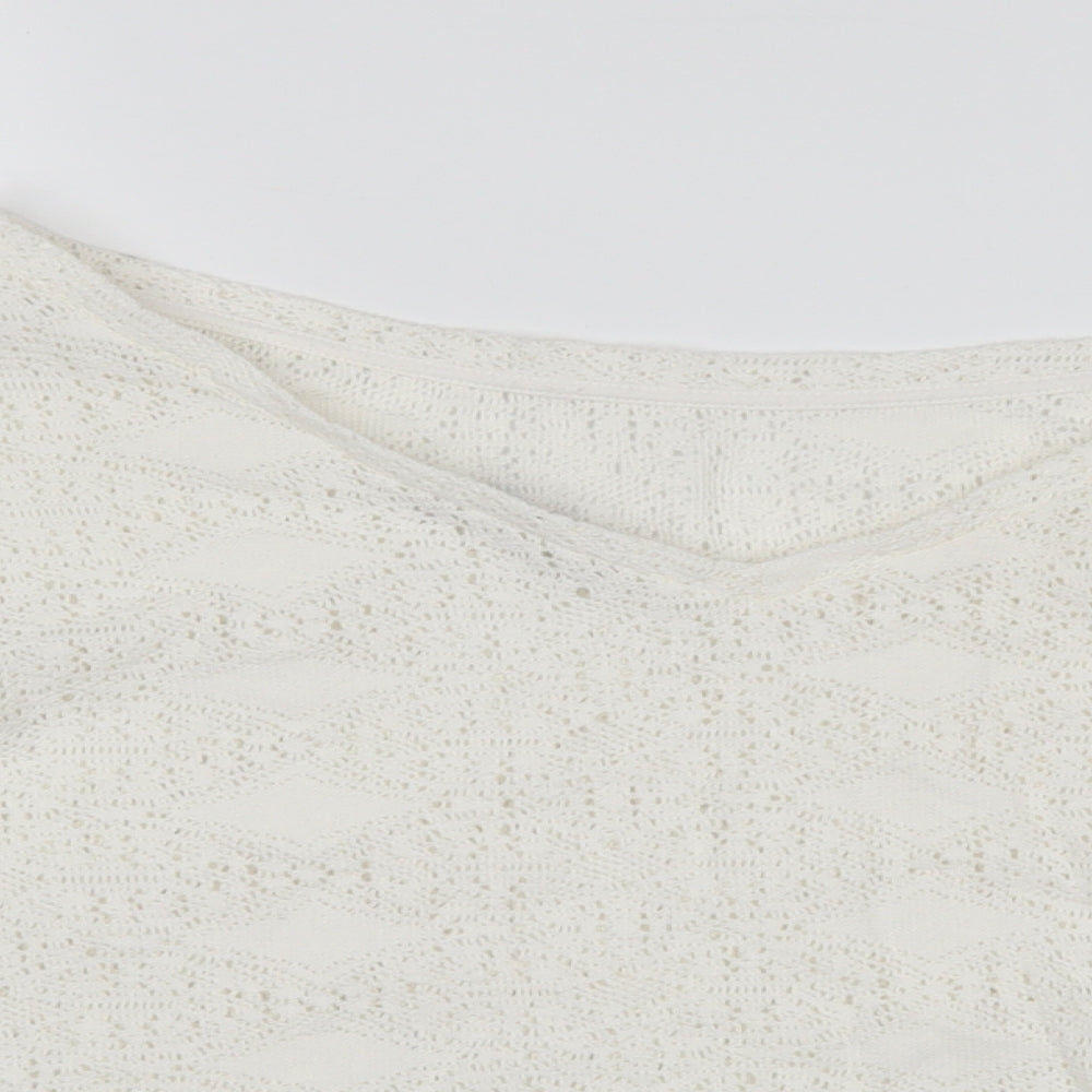M&S Womens White   Pullover Jumper Size 16