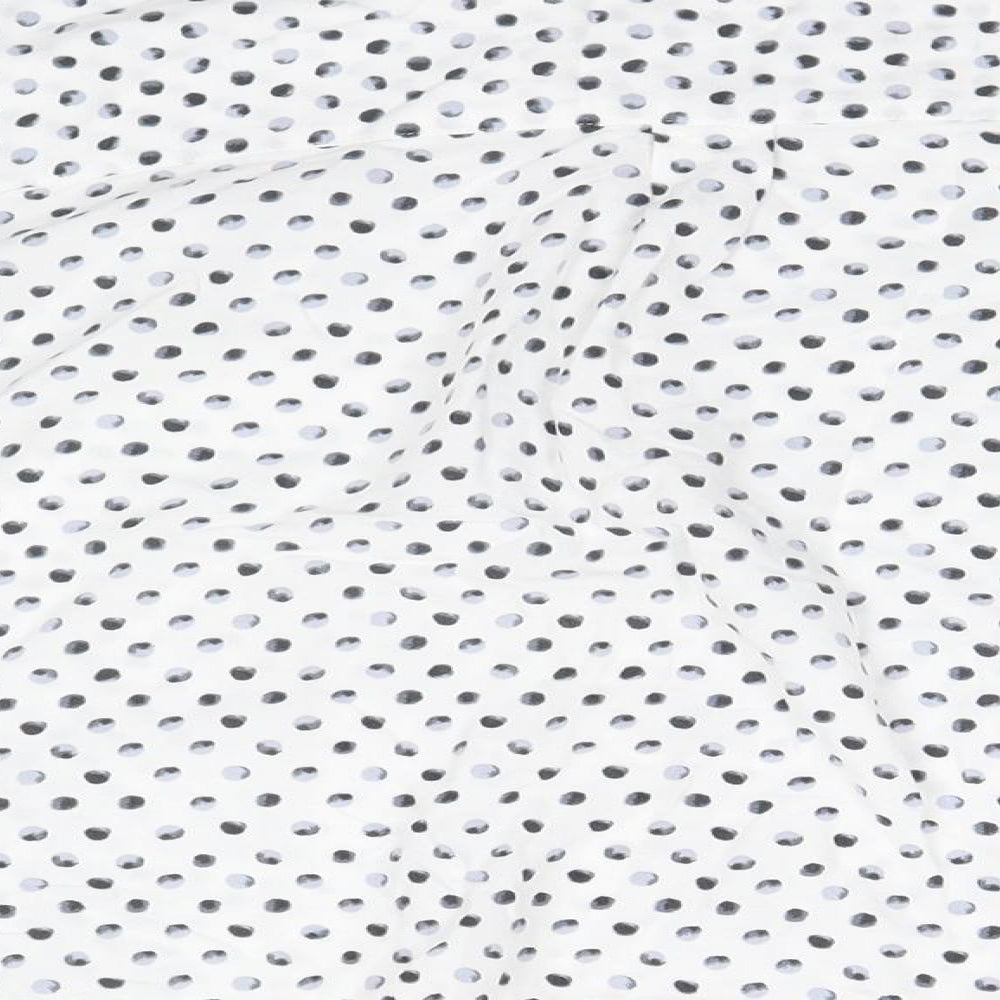 Marks and Spencer Womens White Polka Dot  Basic Button-Up Size 8