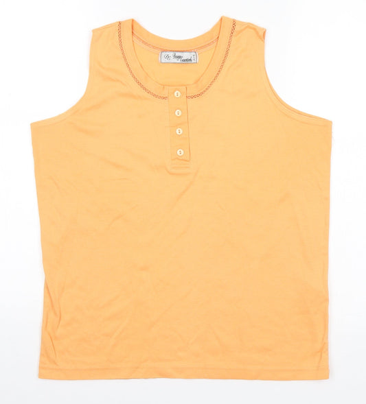 Design Essentials Womens Orange   Basic Tank Size S