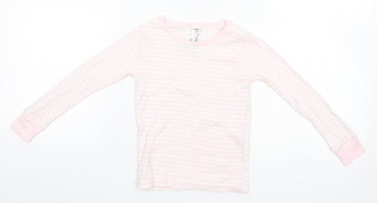 Carter's Girls White Striped  Basic T-Shirt Size 5 Years