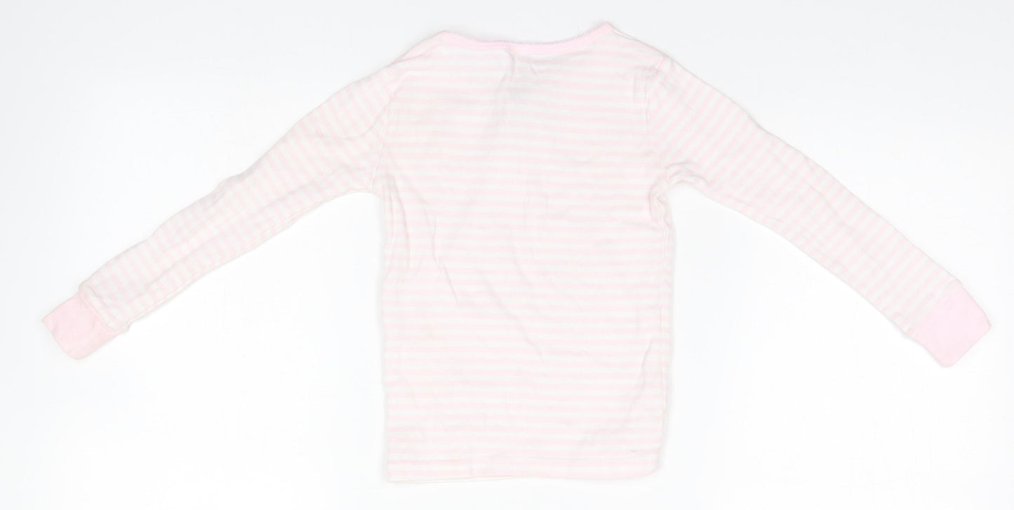 Carter's Girls White Striped  Basic T-Shirt Size 5 Years