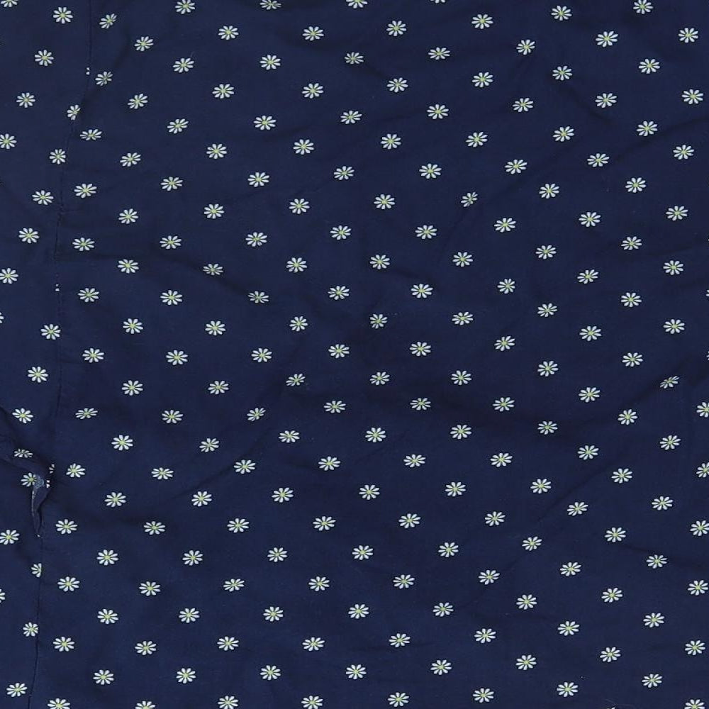 Matalan Womens Blue Floral  Kimono Pyjama Top Size 12