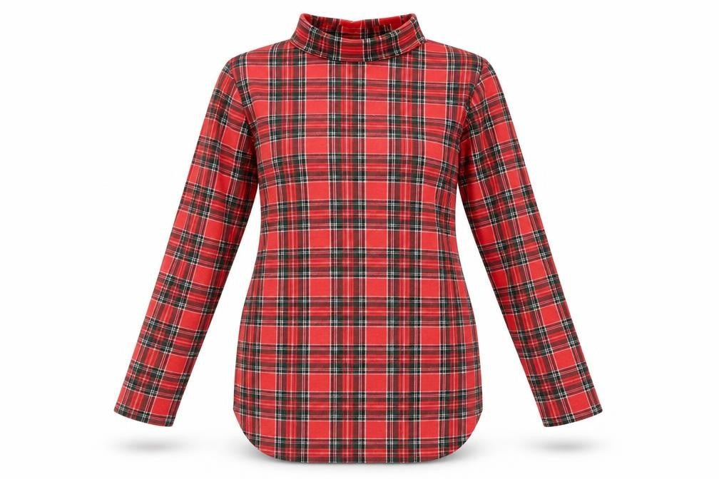 I SAW IT FIRST Womens Red Plaid  Top Pyjama Top Size 10