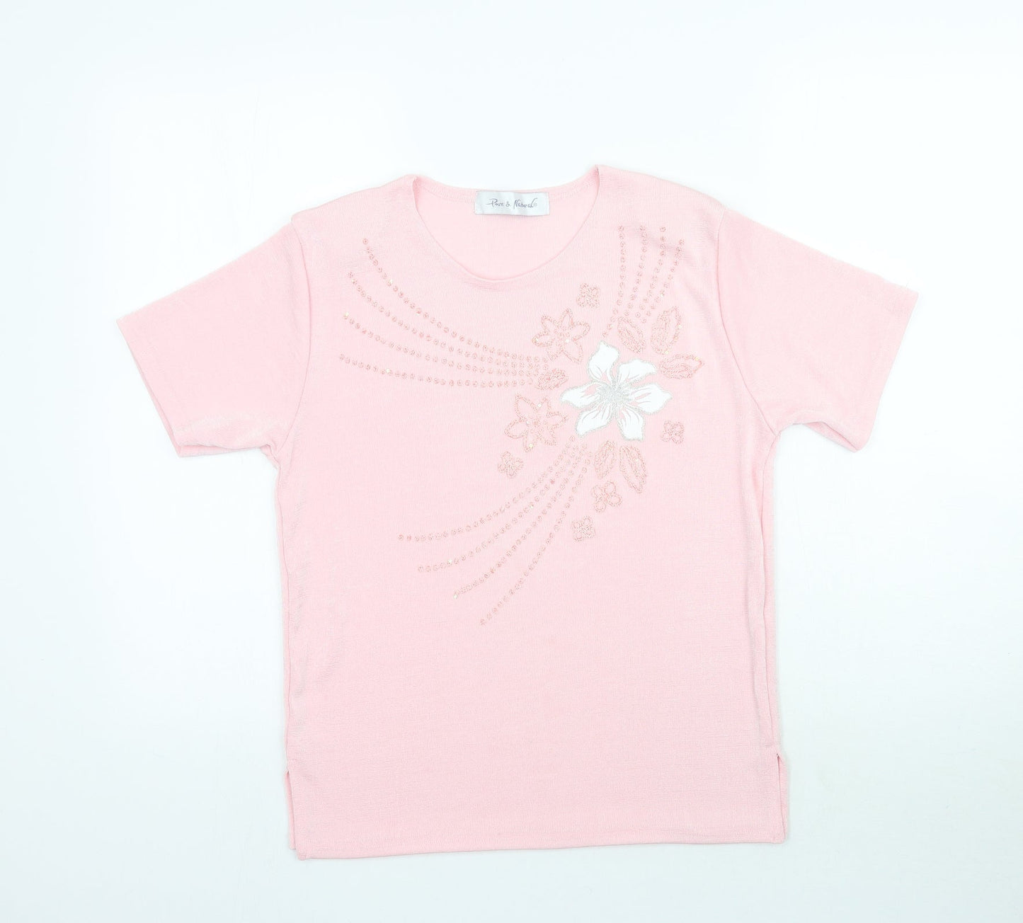 Pure & Natural Womens Pink   Basic T-Shirt Size 10