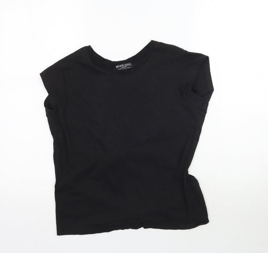 Brave Soul Womens Black   Basic T-Shirt Size XS  - Tie back