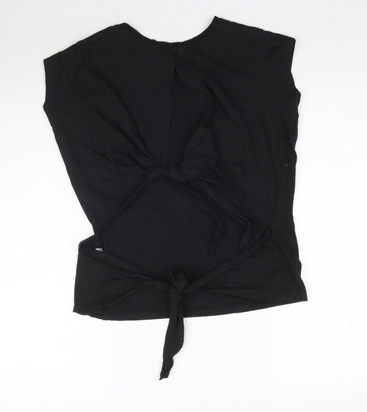 Brave Soul Womens Black   Basic T-Shirt Size XS  - Tie back