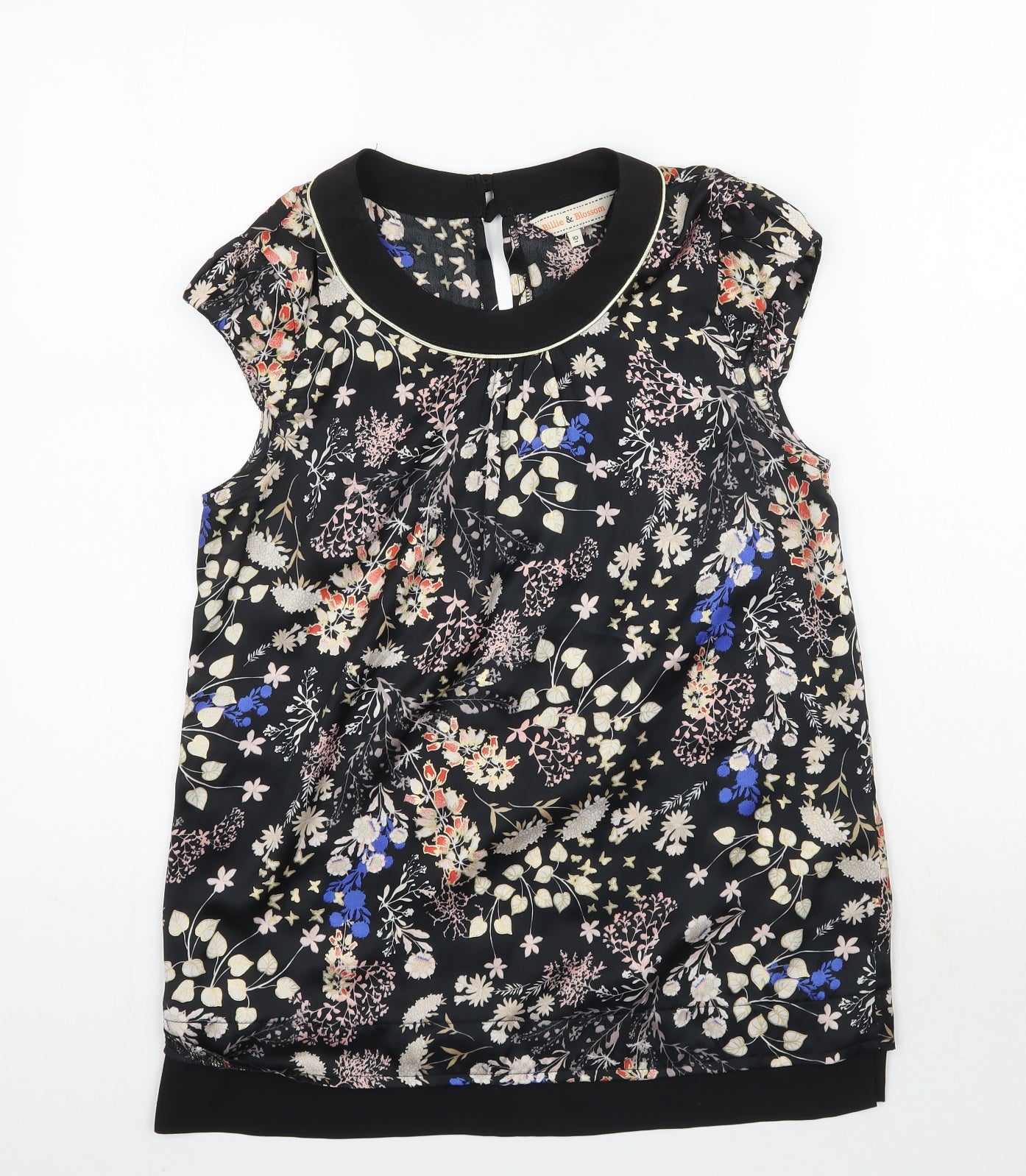 Dorothy Perkins Womens Black Floral  Basic Blouse Size 10