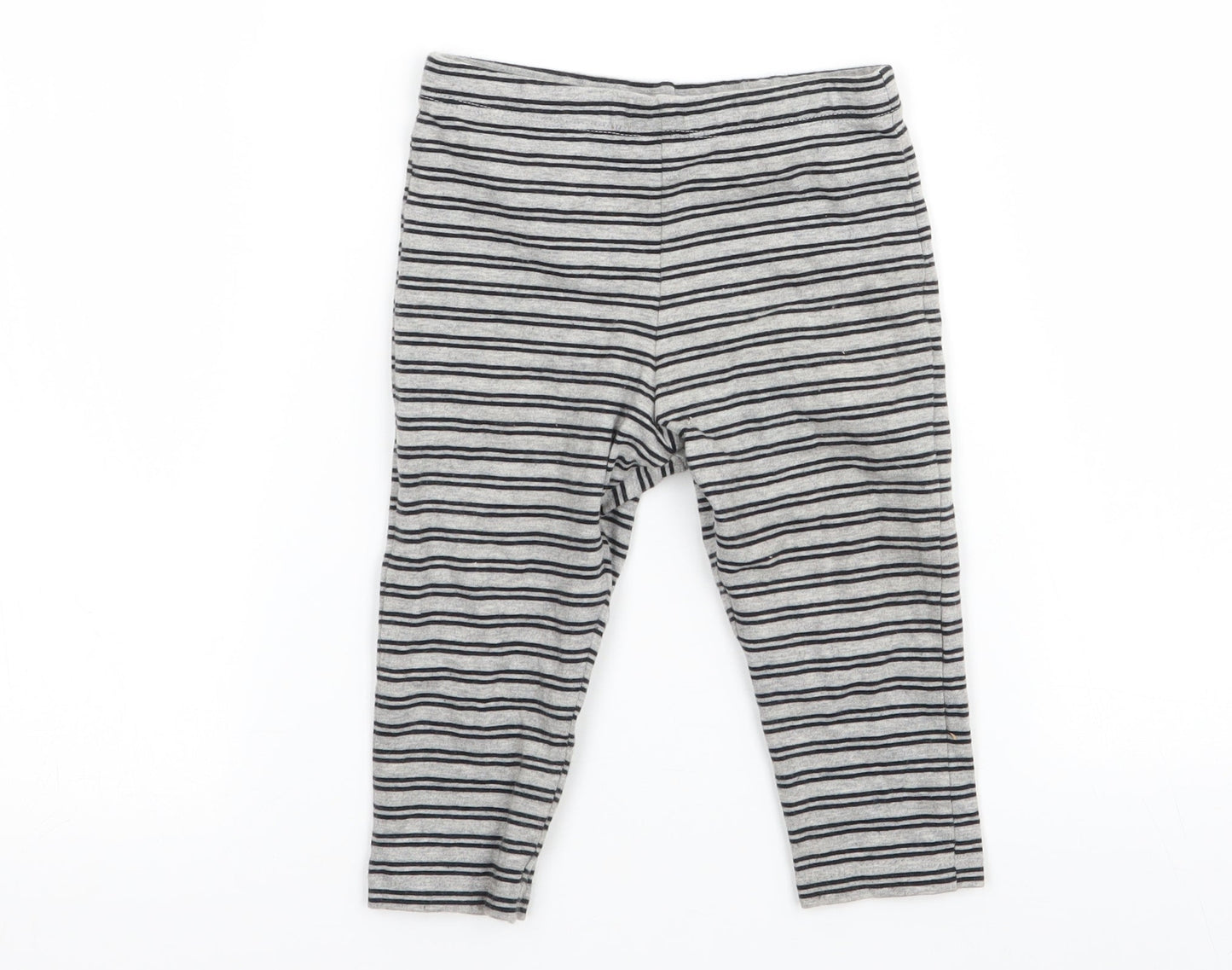 F&F  Boys Grey Striped  Sweatpants Trousers Size 6-9 Months