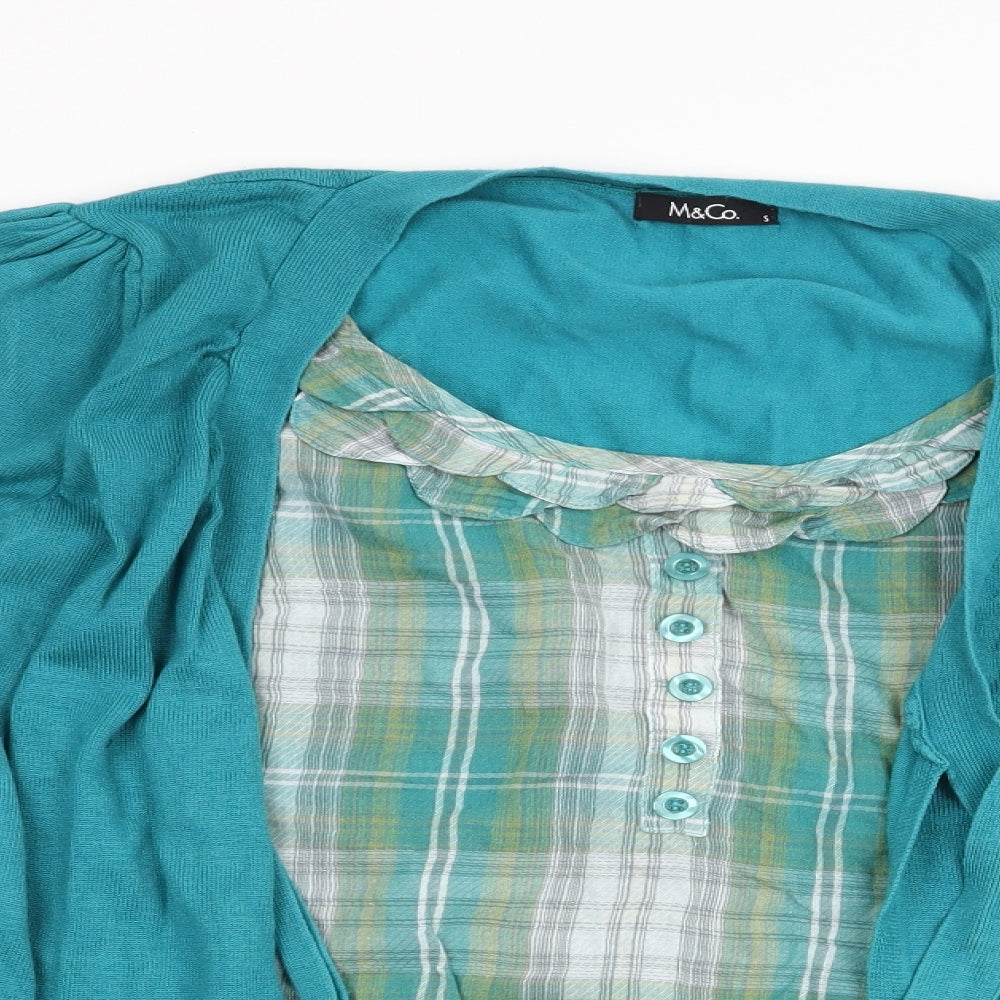 M&Co Womens Blue   Cardigan Jumper Size S