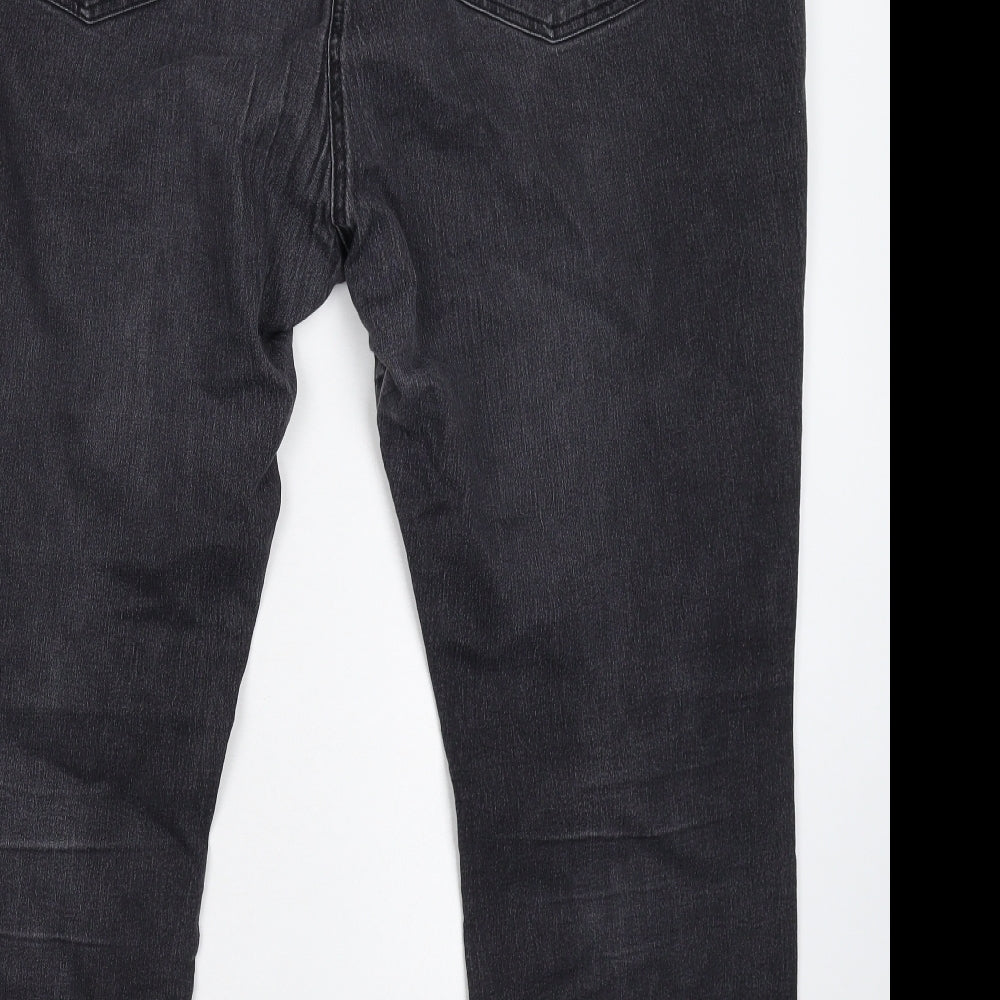 Preworn Womens Black  Denim Skinny Jeans Size 42 in L27 in