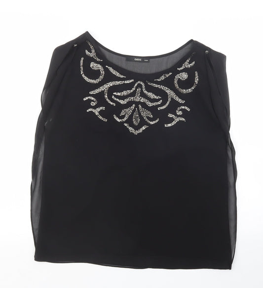 Oasis Womens Black   Basic Blouse Size 10