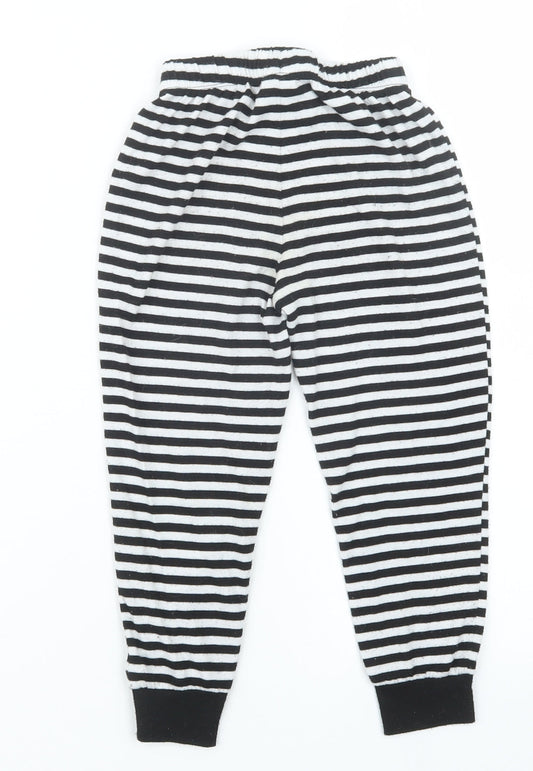 Matalan Girls Black Striped  Capri Pyjama Pants Size 5 Years