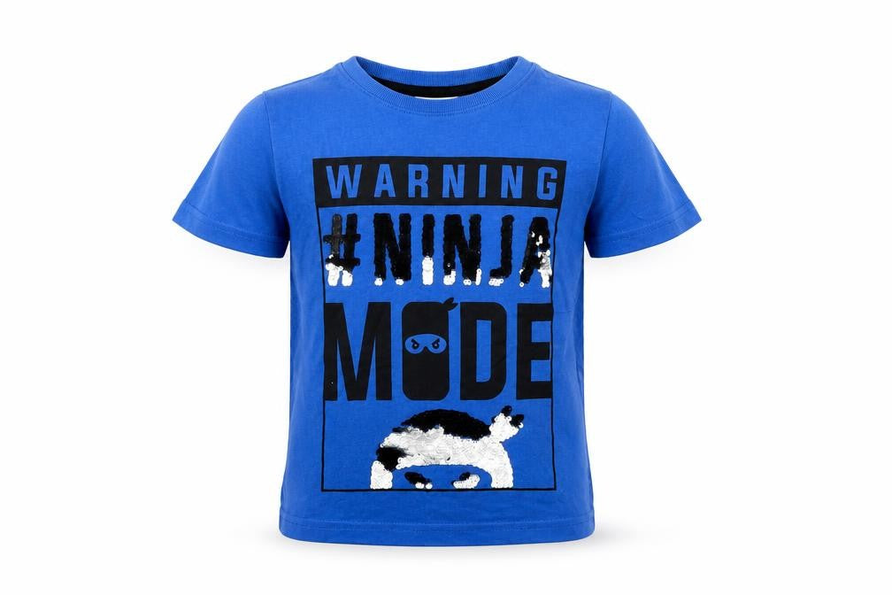 M&Co Boys Blue   Basic T-Shirt Size 6 Years  - Ninja