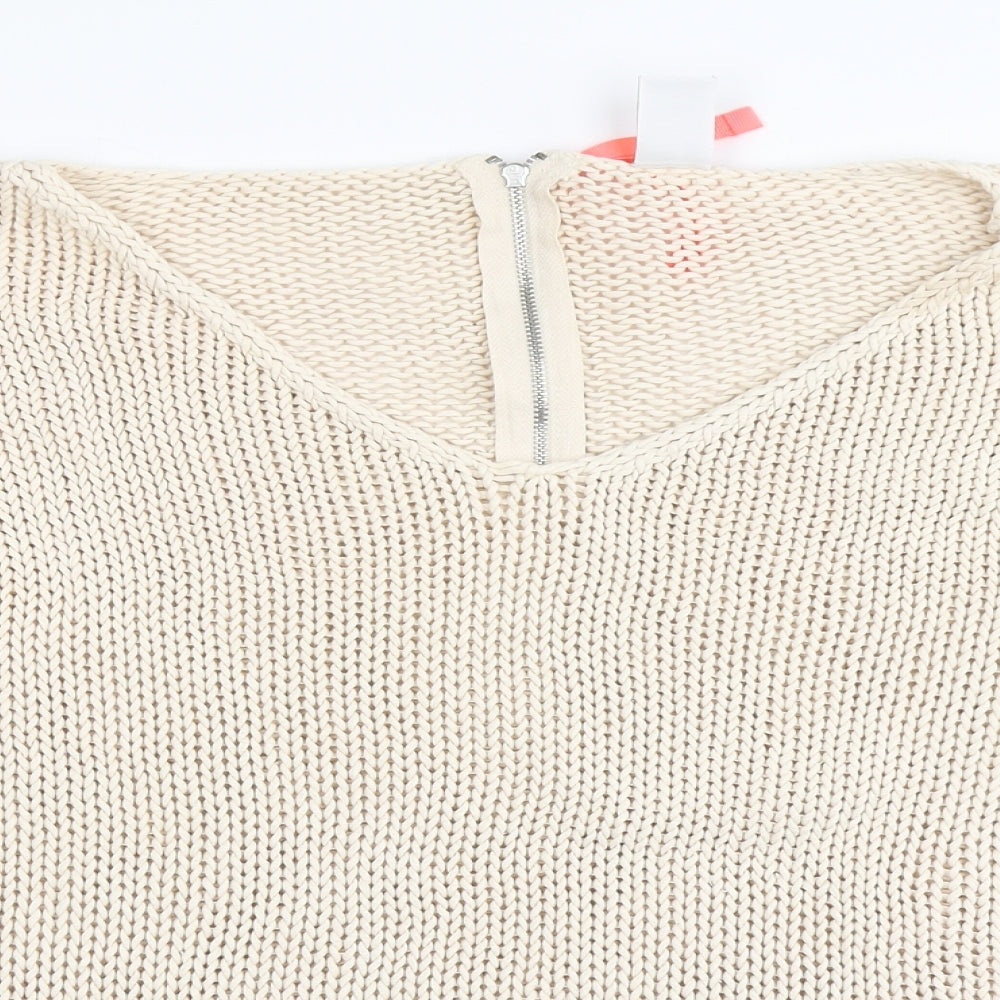 VILA Womens Beige  Knit Pullover Jumper Size M