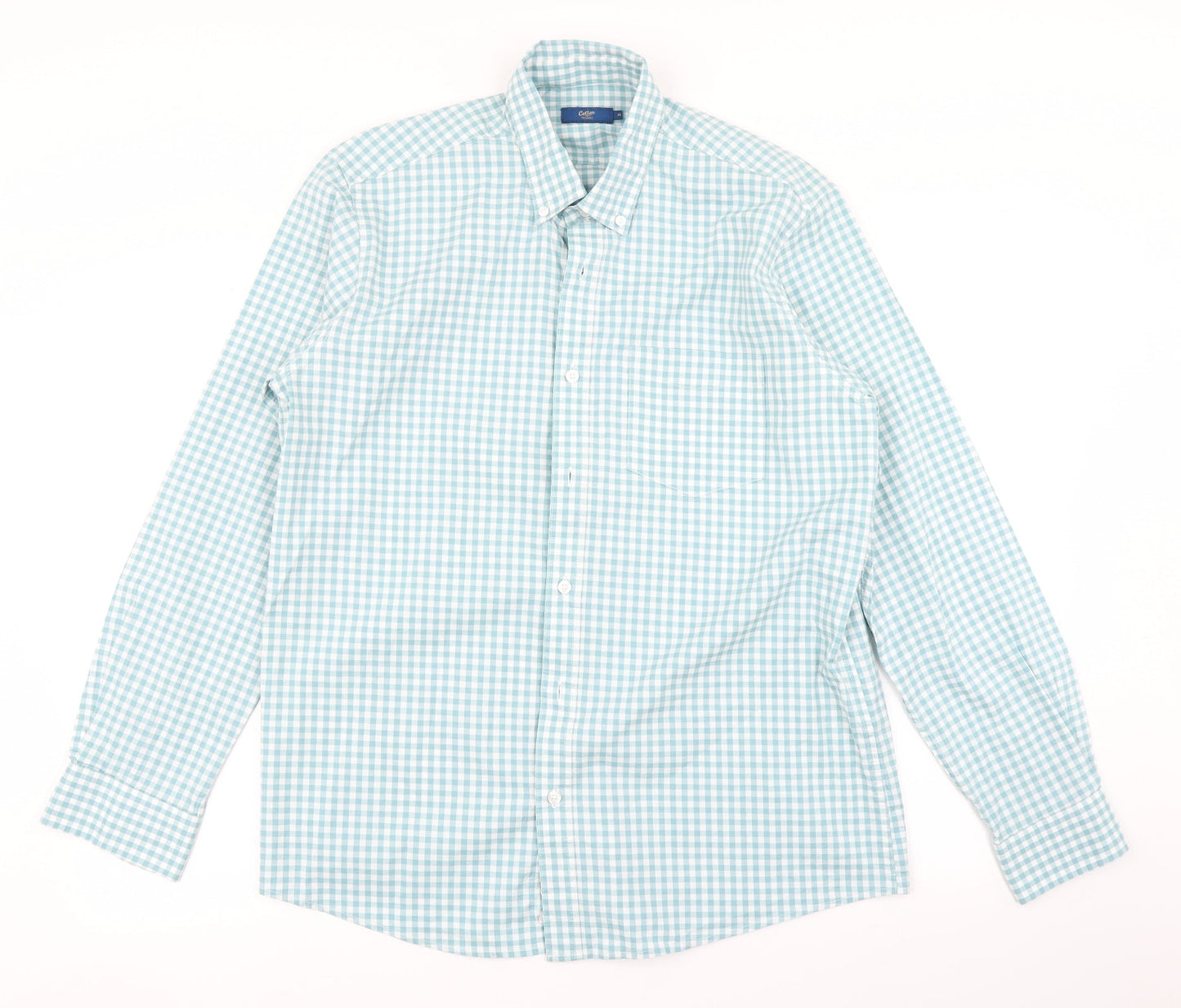 Cotton Traders Mens Black Check   Button-Up Size M