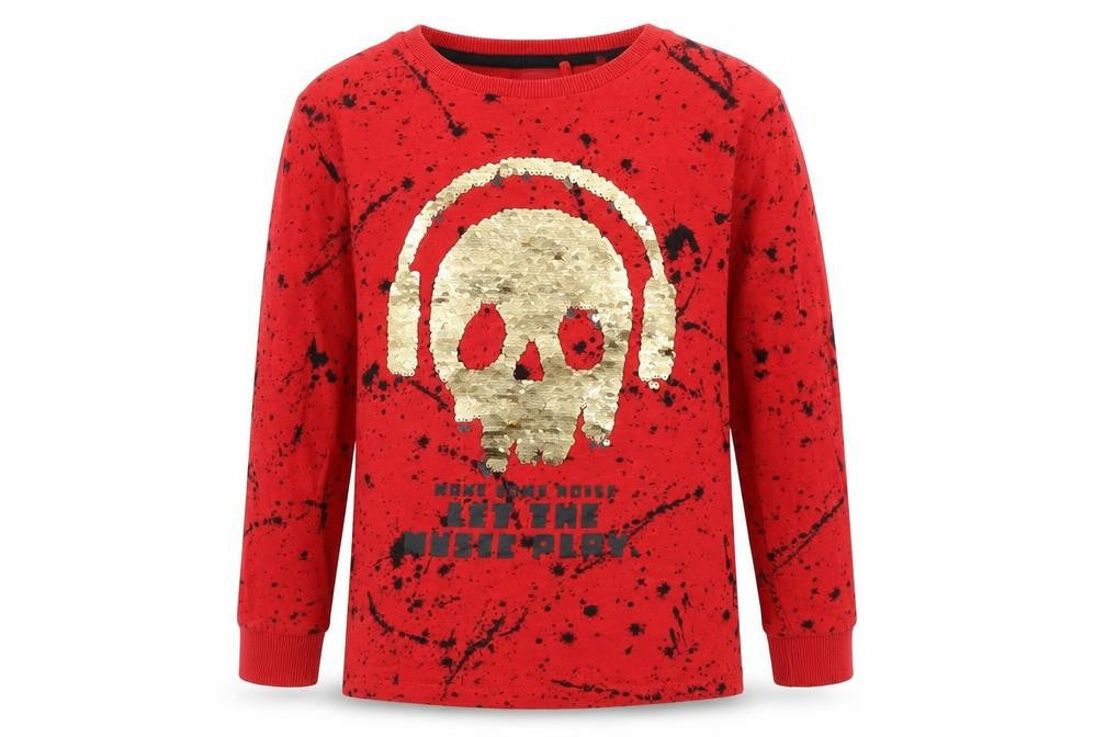 NEXT Boys Red Polka Dot  Basic T-Shirt Size 6 Years  - Reversible sequins